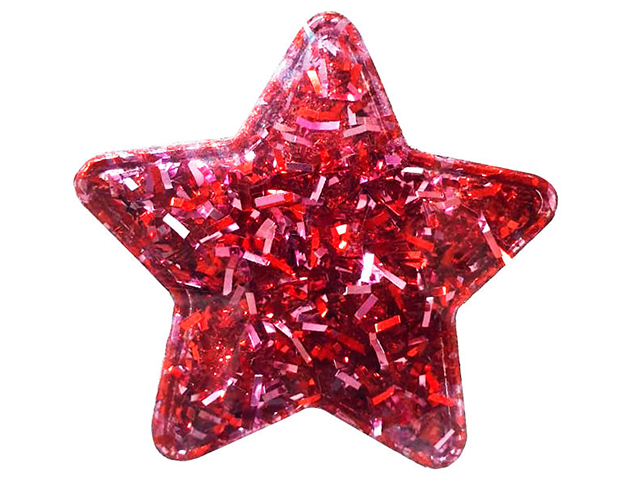 Декоративное украшение для творчества "Красная звезда" 5,5х0,2х5,5см, в пакете