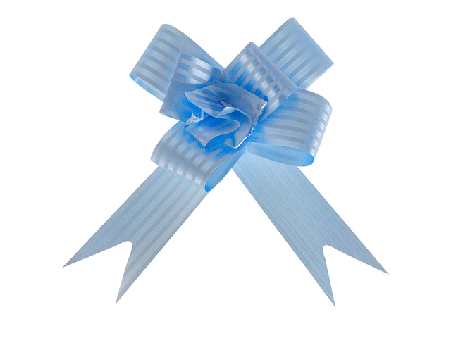 Бант оформительский "Бабочка №3" с принтом полоски, синий, 10 шт в упаковке