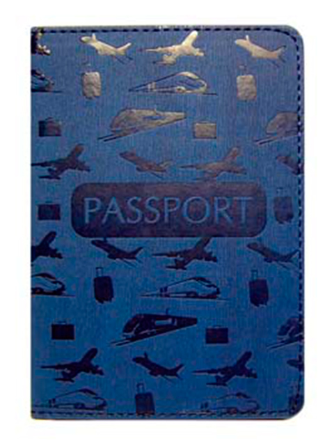 Обложка для паспорта Intelligent "Путешествие" синяя. к/зам. [BI-28]