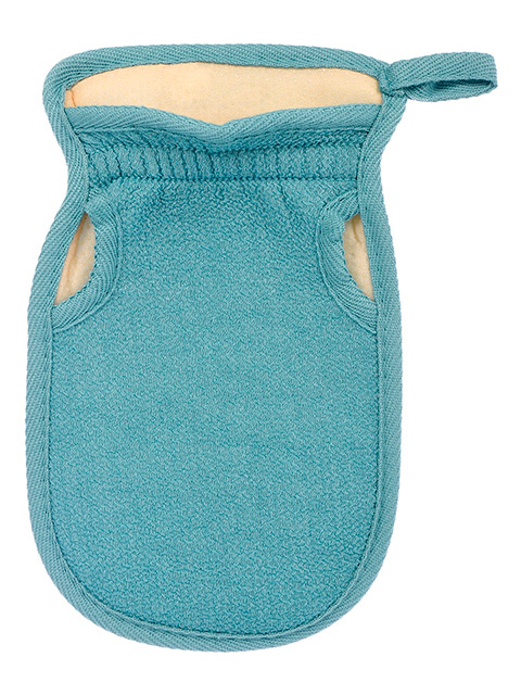 Мочалка "Королевский пилинг" рукавица двусторонняя на резинке, 13,5х23см, 3 цвета
