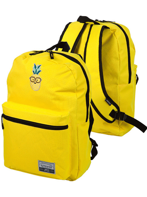 Рюкзак подростковый deVENTE  Pineapple" 40х29х17 см, 1 отделение, 1 передний карман, желтый
