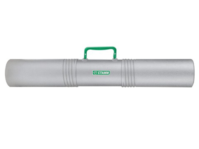 Тубус для чертежей "СТАММ" D=100 мм L=650 мм, с ручкой, 3-х секционный, серый