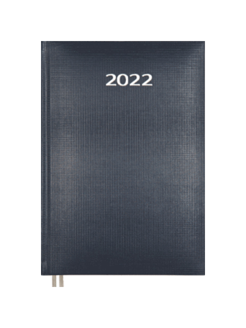 Ежедневник датированный 2022, A5, Attomex "Lancaster" 352 стр.балакрон с поролоном, срез белый, 145х205 мм, синий