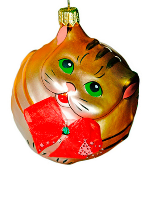 Елочное украшение фигурка "Кот", стекло