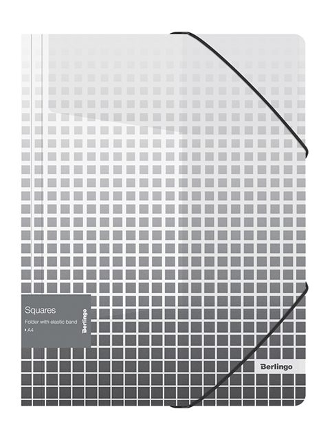 Папка на резинке А4 Berlingo "Squares" 600 мкм,  с рисунком