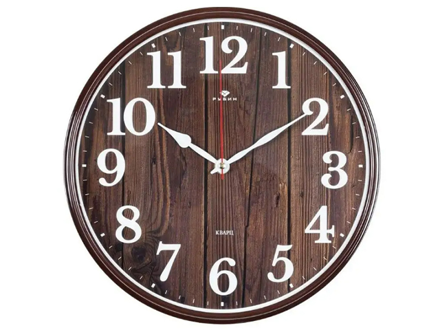 Часы настенные "Эко" корпус коричневый, круг d-29см, 2940-002 (10)