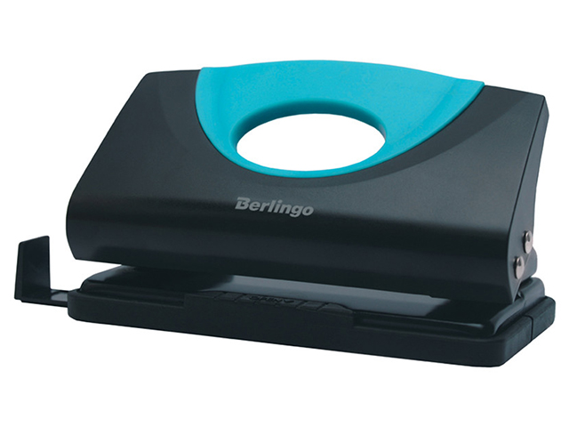 Дырокол Berlingo "Office Soft" 10 листов, пластиковый, с линейкой, синий