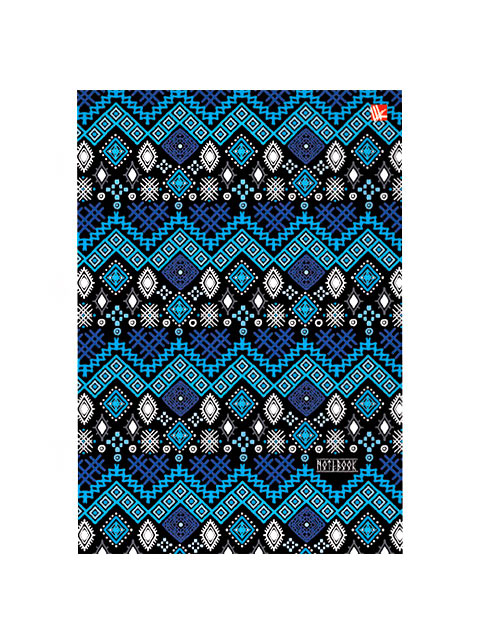 Записная книжка А5 80 листов клетка Listoff "Орнамент. Синие узоры" обл. 7БЦ, 145х210 мм