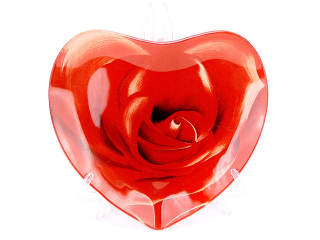 Блюдо стеклянное "Любовь" 20,5х17см