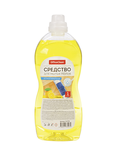 Средство для мытья пола Office Clean 1л "Антибактериальное" Лимон"