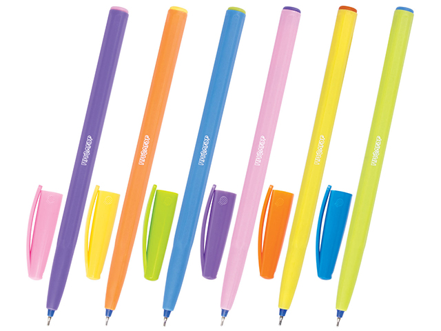 Ручка шариковая масляная "Пифагор", корпус ассорти 0,6 мм, синяя