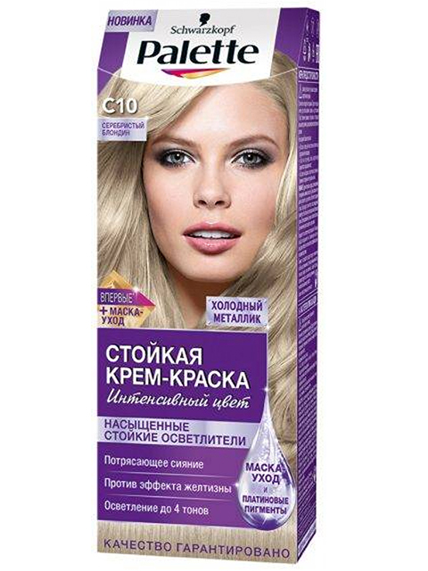 Крем-краска для волос Palette С10 Серебристый блондин