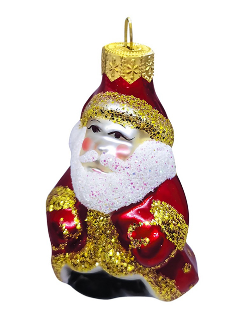 Елочное украшение фигурка "Дед Мороз сказочный" 9см стекло, в подарочной упаковке