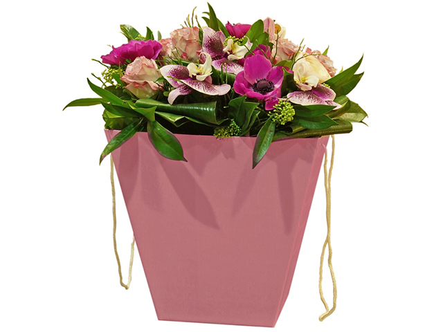 Коробка для цветов Яркий Мир, 160х280х280 мм, розовый