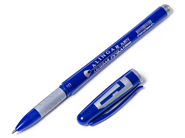 Ручка гелевая Alingar "Sample" 0,5 мм, синие чернила, с резиновым грипом