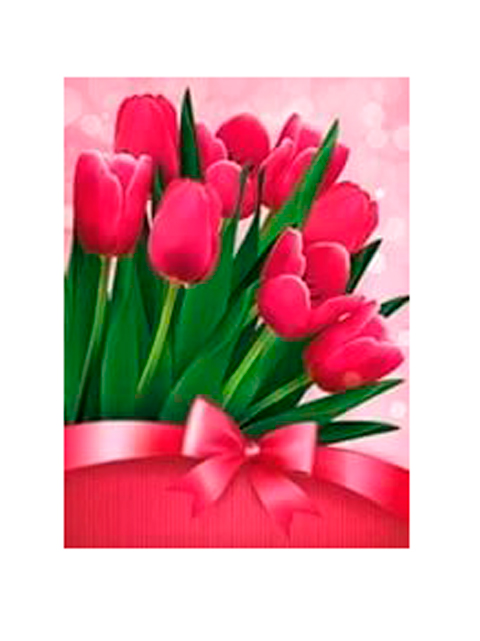 Записная книжка женщины А6 96 листов Феникс+ "Розовые тюльпаны" обл. 7БЦ