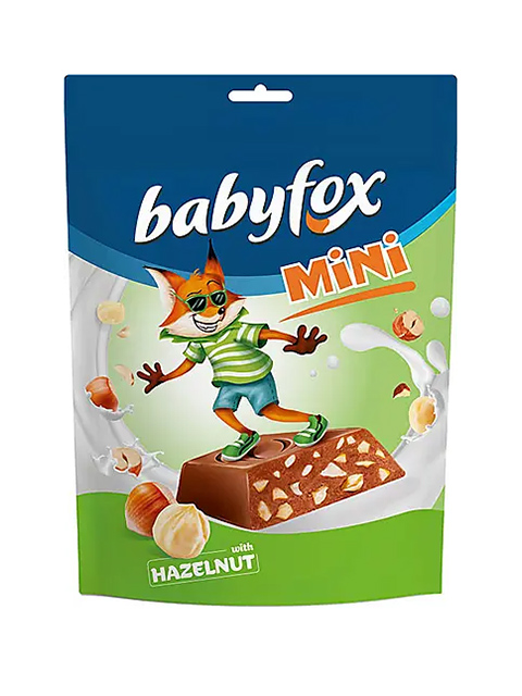 Конфеты шоколадные "Babyfox" с фундуком 120 г, пакет