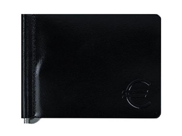 Зажим для купюр FABULA нат. кожа, черный