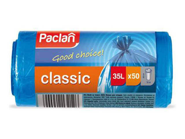 Мешок для мусора 35 л, 50 штук Paclan "Classic" 8 мкм