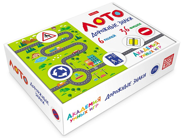 Игра настольная Хатбер "Развивающее Лото. Дорожные знаки" 36 фишек