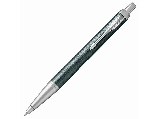 Ручка шариковая автоматическая PARKER "IM Premium Green CT", линия средняя, синяя, в подар. упак.
