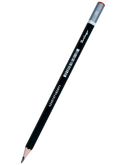 Карандаш чернографитный Berlingo "Mega soft" 3В, шестигранный, заточенный, без ластика