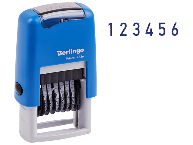 Нумератор мини Berlingo "Printer 7836" 6-разрядов, 3мм