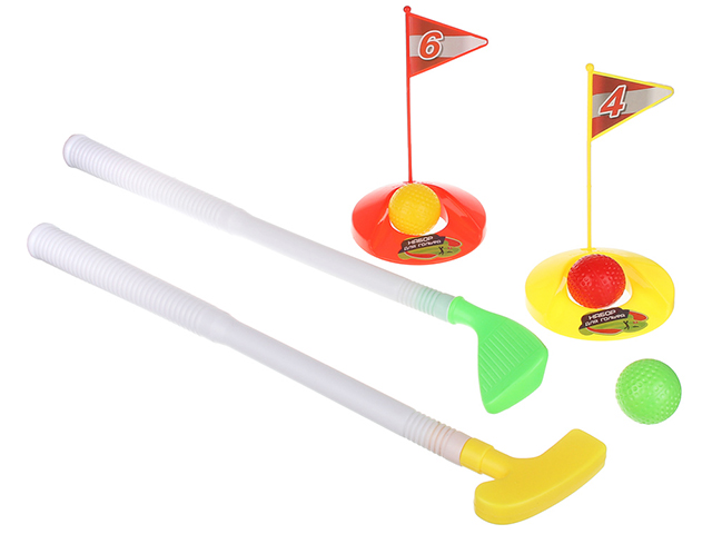 Игровой набор Silapro для гольфа, детский, 10 предметов, пластик, в сетке