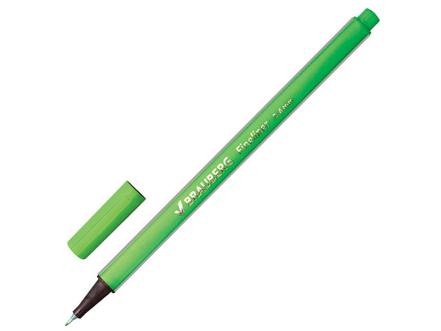 Ручка капиллярная BRAUBERG "Aero", трехгранная, металлический наконечник, 0,4 мм, светло-зеленая, 142250