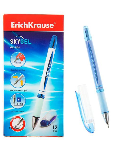 Ручка гелевая Erich Krause "Skygel" 0,5 мм, синяя