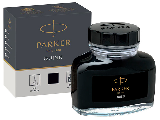 Чернила для перьевых ручек PARKER "Bottle Quink" 57 мл, черные