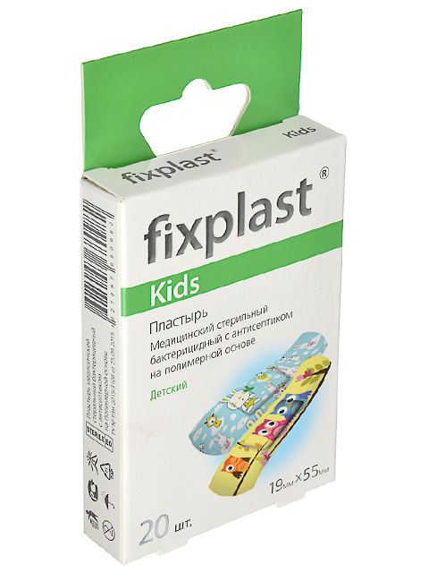 Лейкопластырь "Fixplast Kids" бактерицидный, детский 20шт/упак.