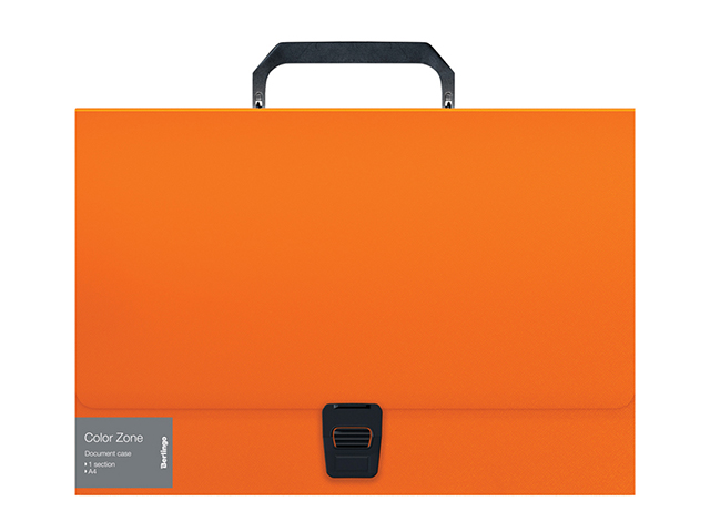 Папка-портфель пластиковая А4 1 отделение Berlingo "Color Zone" 1000мкм, оранжевая