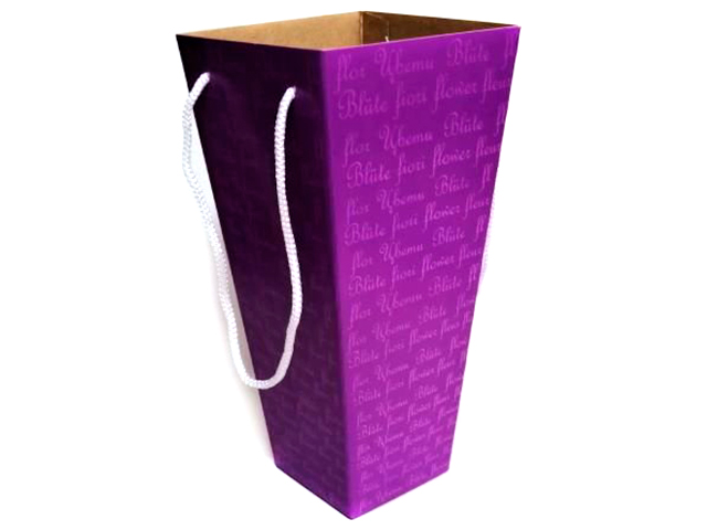 Коробка для цветов Яркий Мир, 90х150х325 мм, фиолетовая