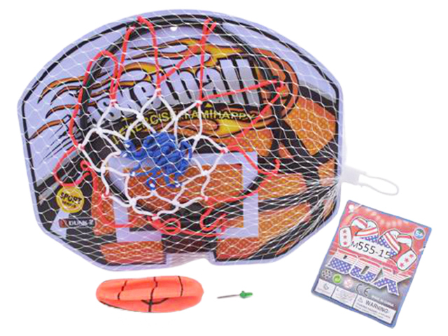 Игровой набор "Баскетбол 3" щит, мяч, игла, в сетке