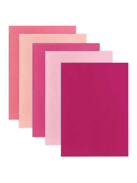 Набор для детского творчества BRAUBERG "Цветной фетр А4" 5 листов 5 цветов оттенки розового
