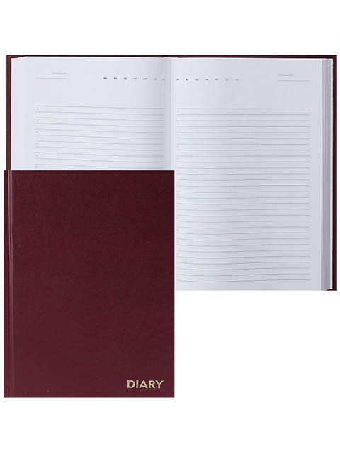 Ежедневник недатированный А5 160 листов Attomex "Diary" обл. бумвинил, бордовый