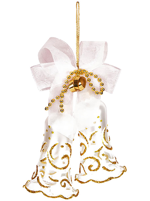 Елочное украшение Гирлянда "Колокола" 2 колокола, стекло, в подарочной упаковке