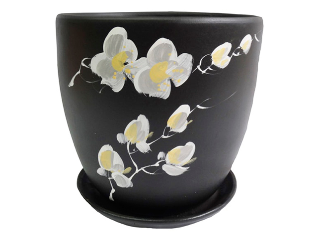Горшок для цветов "Орхидея" №4 d-18 Высокий овал, керамика