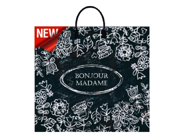 Пакет "петля" пластиковые ручки 37х34+6 "Bonjour Madame"