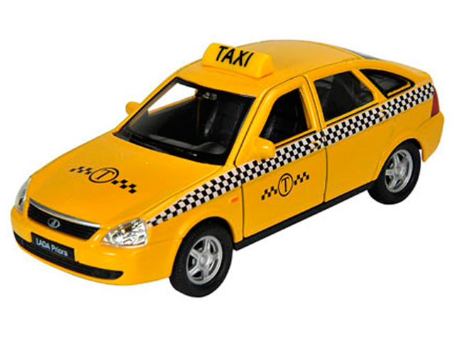 Машинка-модель "Lada Priora Такси" 1:34 металл, в коробке