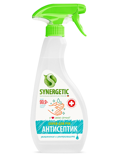 Антисептик спрей для рук "Synergetic" увлажнение и ультразащита, 500мл