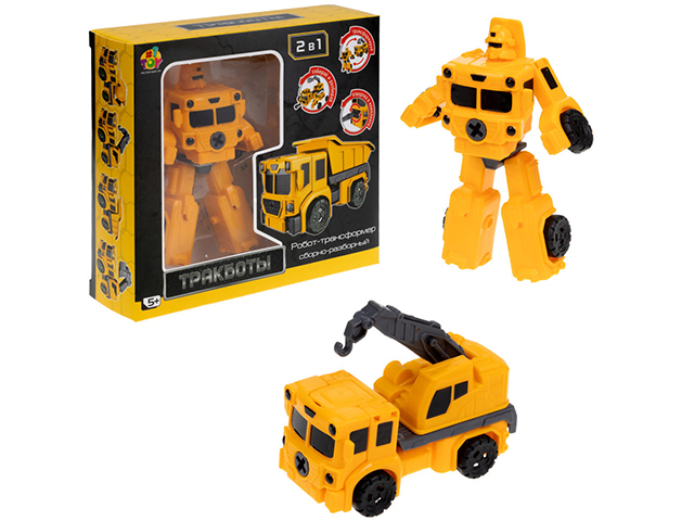 Игрушка "Робот-трансформер. Тракботы. Автокран" 10см
