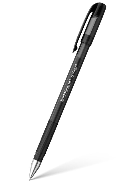 Ручка гелевая Erich Krause "G-Star" 0,4 мм, прорезиненный грип, тонированный корпус, черная