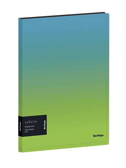 Папка Berlingo "Radiance" 30 вкладышей, 17мм, 600мкм, с внутр. карманом, голубой/зеленый градиент
