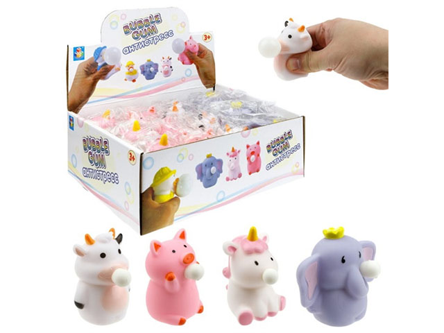 Игрушка-антистресс "Bubble Gum. Животные" 6,5х6,5х5 см, в ассортименте, в коробке