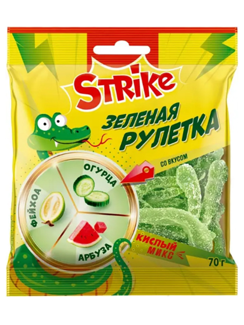 Жевательный мармелад Strike "Зеленая рулетка" 70 г 
