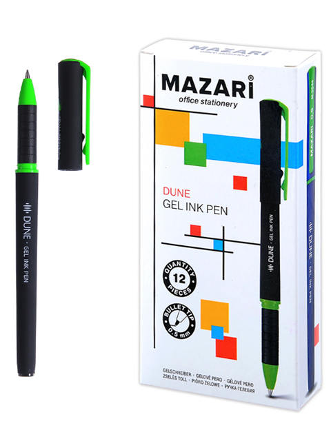 Ручка гелевая Mazari "DUNE" 0,5 мм, корпус пластиковый с покрытием soft, черная