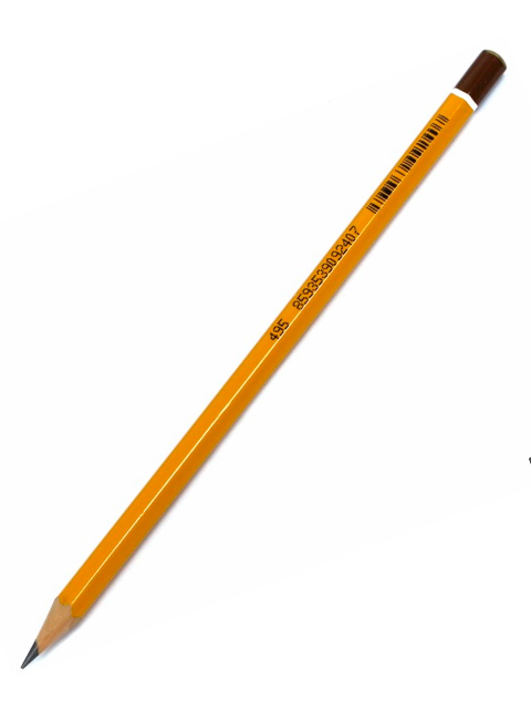 Карандаш чернографитный KOH-I-NOOR 3В, шестигранный, желтый, без ластика
