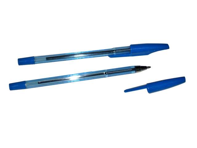 Ручка шариковая Beifa, корпус прозрачный, металлический наконечник, синяя (без штрих-кода)